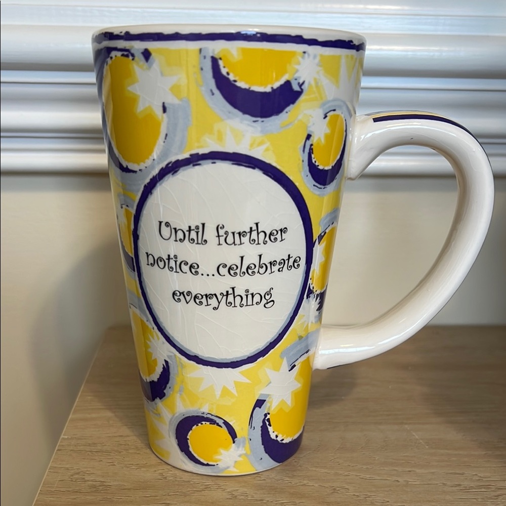 Tall Ceramic Mug with Inspirational Quote